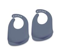 Relaxdays Set de 2 baberos de silicona para bebé antracita
