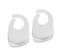 Relaxdays Set de 2 baberos de silicona para bebé blanco