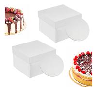 Relaxdays Set de cajas para tartas con bases blanco