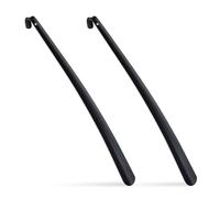 Relaxdays Pack 2 Calzadores, Ayuda Ponerse los Zapatos Personas Mayores, 58 cm, Resistentes, Agujero para Colgar, Negro, Hierro, Talla única