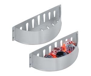 Relaxdays Set de 2 cestas para carbón plata