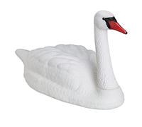 Relaxdays Set de 2 Cisnes Decorativos para Estanque, Nadando, para Atar, Plástico, Resistente Intemperie, Adorno XXL, Blanco