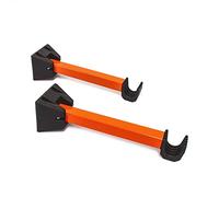 relaxdays Set de 2 Colgadores Bicicleta Pared, Plegables, Soporte Bicis, Barras Cuelgabicicletas, Gancho, Naranja, Negro