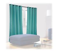 Relaxdays Set de 2 cortinas estampadas en turquesa turquesa