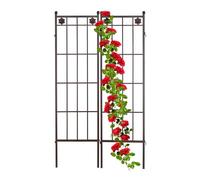 Relaxdays Set de 2 enrejados metal marrón oscuro