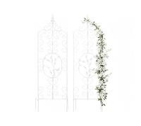 Relaxdays Set de 2 enrejados para trepadoras de Metal, 116 x 35 cm, para hiedras y Rosas, Blanco