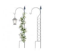 Relaxdays Set de 2 enrejados para trepadoras, Vara de Pastor, Metal, autoportantes, Negro, 116 x 28 cm