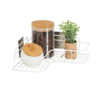 Relaxdays Set de 2 estantes esquineros cocina blanco,plata