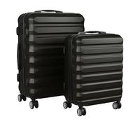 Relaxdays Set de 2 Maletas rígidas con 4 Ruedas giratorias, asa telescópica, Cierre con combinación, Negro 65x42x25.5 cm