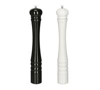 Relaxdays Set de 2 molinillos de sal y pimienta blanco,negro