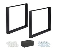 Relaxdays Set de 2 patas de mesa de color negro negro