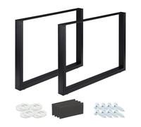 Relaxdays Patas de Mesa en Set de 2, 100 x 72 cm, de Metal, Escritorio, Mesita, Cajonera, Industrial, Negro, Acero