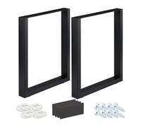 Relaxdays Set de 2 patas de mesa de color negro negro