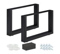 Relaxdays Set de 2 patas de mesa de color negro negro