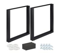 Relaxdays Set de 2 patas de mesa de color negro negro