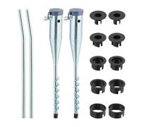 Relaxdays Set de 2 piquetas para la sombrilla negro,plata,gris