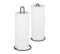 Relaxdays 10028011_46 Set de 2 Portarrollos de Cocina, Porta Rollo Papel, Soporte Dispensador, WC, Metal, 32 x 13 cm, Negro, Hierro