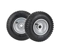 Relaxdays Set de 2 Ruedas Carretilla, 2.50-4, Negro/Plateado | Neumático de Repuesto, 2 PR, Llanta de Acero, Hasta 100 kg