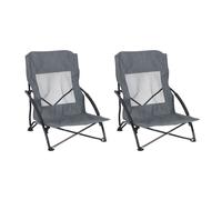 Relaxdays Set de 2 sillas de playa plegables negro,gris