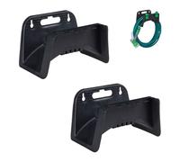 Relaxdays Set de 2 soportes para manguera negros negro