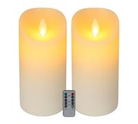 Relaxdays Set de 2 velas LED con temporizador blanco