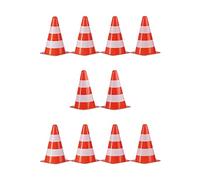 Relaxdays Set de 20 Conos Señalización, Obra, Tráfico, Entrenamiento, Poliestireno-Poliéster, 22 cm, Naranja-Blanco