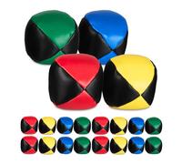 Relaxdays Set de 20 pelotas de malabares de 6,5 cm verde oscuro,rojo,negro