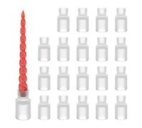 Relaxdays Set de 20 portavelas de cristal estriado transparente