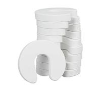 Relaxdays Set de 20 Protectores Puertas Bebé, Seguridad Niños, Retenedores, Seguros, Gomaespuma, 2 x 9 x 10,5 cm, Blanco