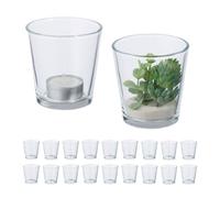 Relaxdays Set de 20 vasos portavelas transparente