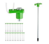 Relaxdays Set de 24 Piquetas Camping, Estacas Suelo Rocoso, 25 cm, Acero, Clavijas Resistentes, Verde Claro