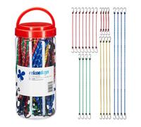 Relaxdays Set de 24 pulpos elásticos 5 tamaños azul,verde oscuro,rojo