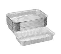 Relaxdays Bandeja Aluminio, Pack de 25, 31 x 21 cm, Envases Barbacoa Cuadrados, Recipiente Recogegotas BBQ, Plateado