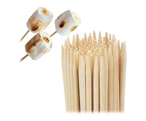 Relaxdays Set de 250 pinchos largos de madera marrón claro
