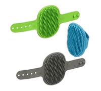 Relaxdays Set de 3 cepillos para gatos y perros azul,verde,gris