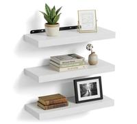 Relaxdays Set de 3 estantes de pared blanco,negro