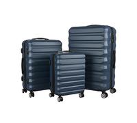 Relaxdays Set de 3 maletas azul oscuro,negro