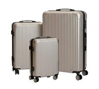 Relaxdays Set de 3 maletas negro,plata