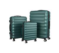 Relaxdays Set de 3 maletas negro,turquesa