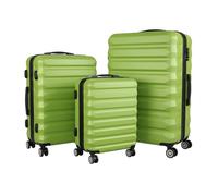Relaxdays Set de 3 maletas verde,negro