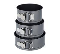 Relaxdays Set de 3 moldes redondos gris