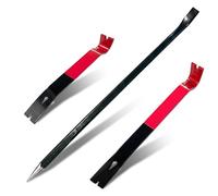 Relaxdays Set de 3 palancas para molduras, Barras, punzón, 2 extractores, Acero Negro 58x4.5x2 cm