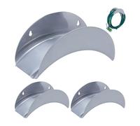 Relaxdays Set de 3 Soportes Manguera Pared, Cuelgamangueras Jardín y Exterior, para hasta 30 m y 1/2", Metal, Gris