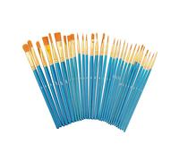 Relaxdays Set de 30 pinceles azul,oro,naranja