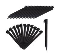 Relaxdays Set de 32 piquetas para camping negro