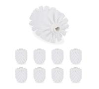 Relaxdays Set de 36 Cepillos de Recambio Escobilla WC, Baño, Repuesto, Plástico, 12 mm de Rosca, ⌀ 7 cm, Blanco