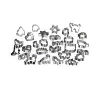 Relaxdays Set de 36 moldes para galletas plata