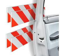 Relaxdays Set de 4 bandas protectoras para garaje blanco,rojo