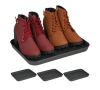 Relaxdays Set de 4 bandejas para zapatos negro
