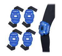 Relaxdays Bolsa Gel Rodilla, Set 4, Reutilizables, Refrigerantes, Compresas Frío-Calor con Cierre Adhesivo, Azul, 16 x 23,5 x 1 cm